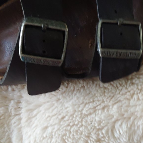 Birkenstock 2 strap black leather 38 approx 7-9 womens - Picture 3 of 12